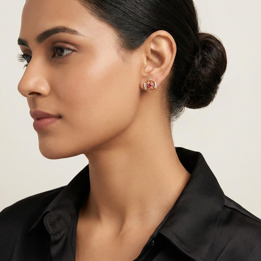 Earrings Yellow Gold APS00358E - Image 2