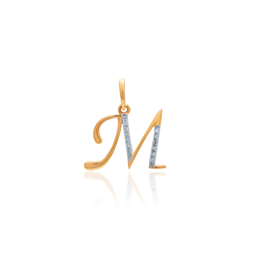 Yellow Gold M Word Pendant APT00614