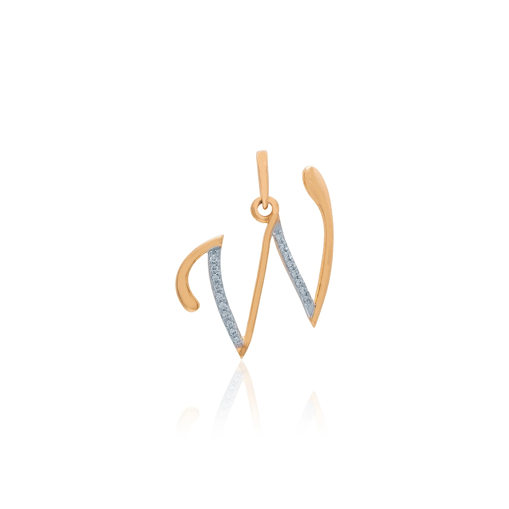 Yellow Gold W Word Pendant APT00617