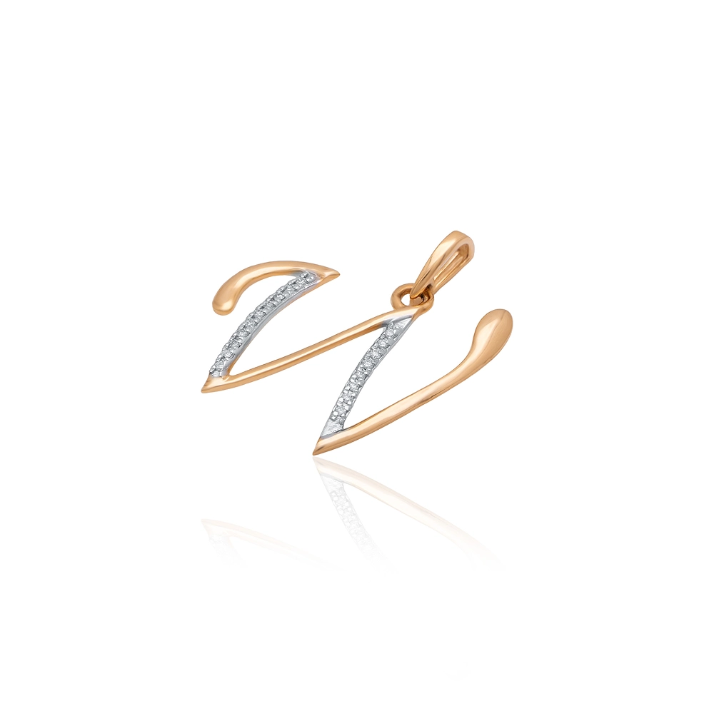 Yellow Gold W Word Pendant APT00617 - Image 3