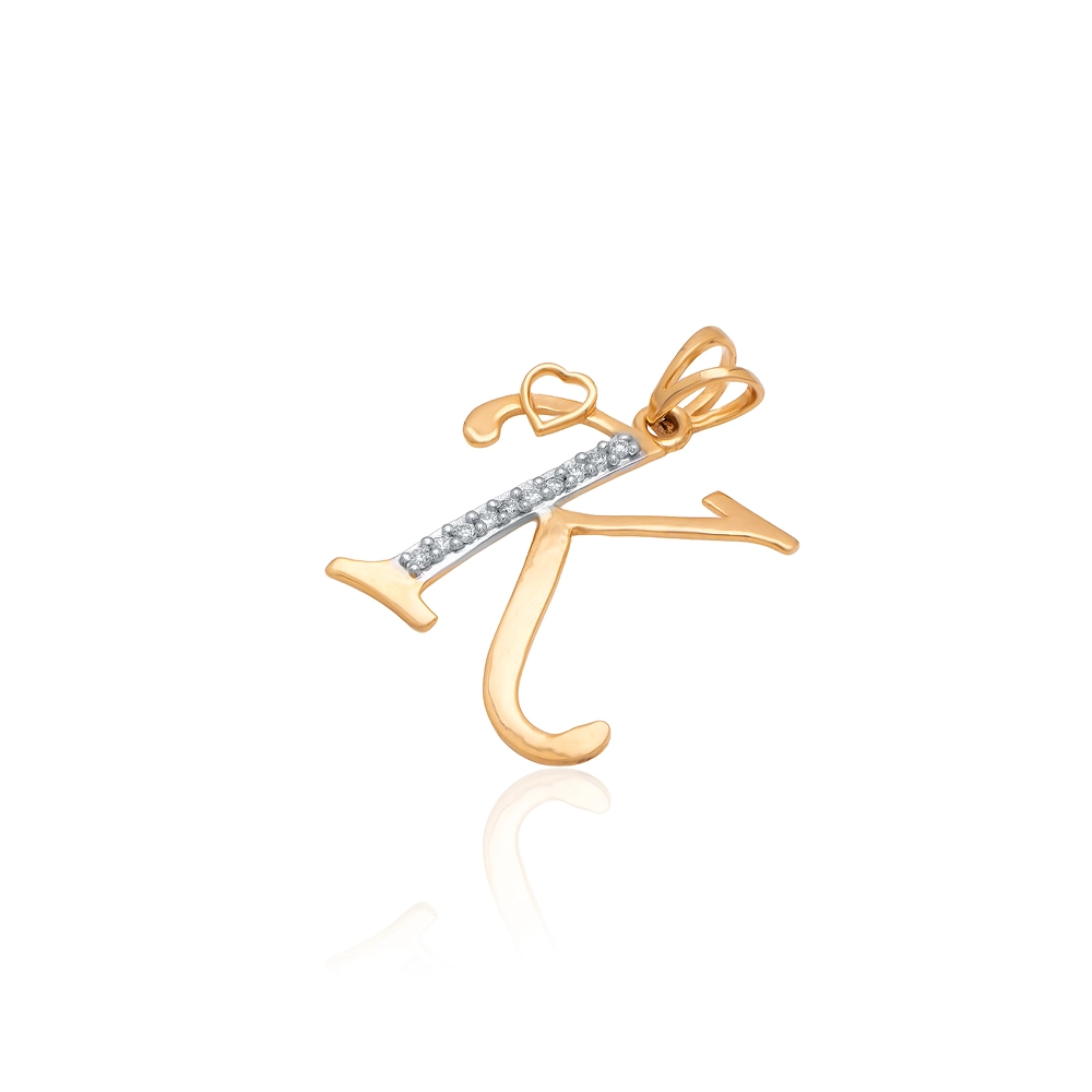 Yellow Gold K Word Pendant APT00619 - Image 3