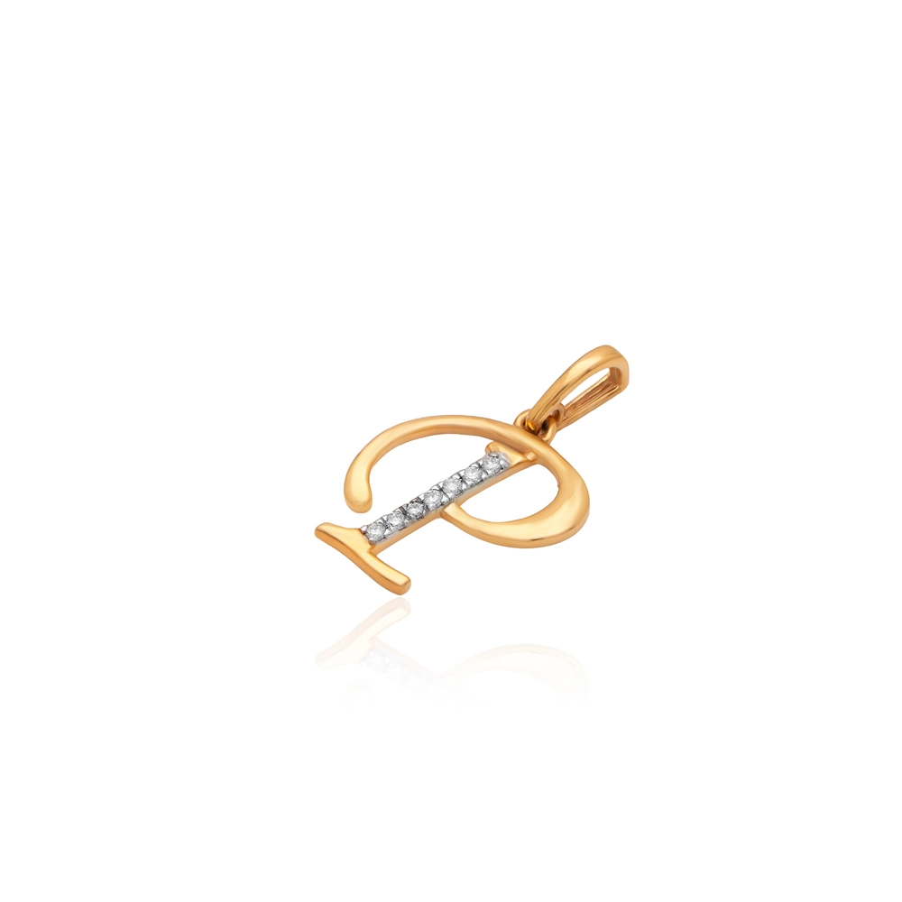 Yellow Gold P Word Pendant APT00620 - Image 3